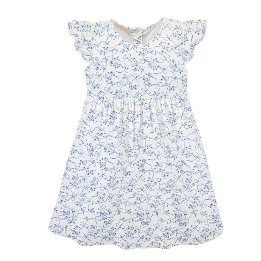 NEW BABY CLUB CHIC girl's romantic toile dress in white/blue